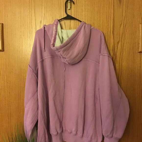 NWOT Free People We the Free By Your Side Lined Hoodie Bubble Tea size- LARGE - Picture 5 of 5